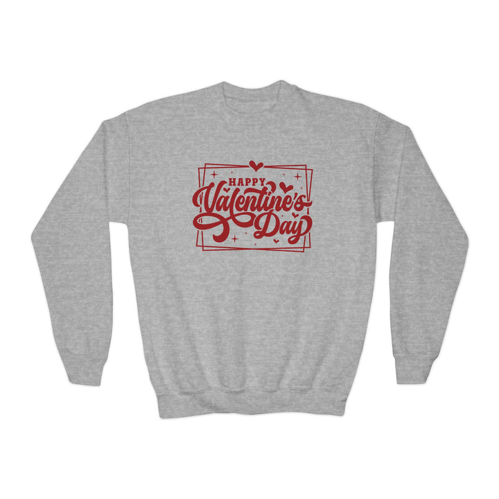 Happy Valentine's Day W/Hearts - Youth Crewneck Sweatshirt