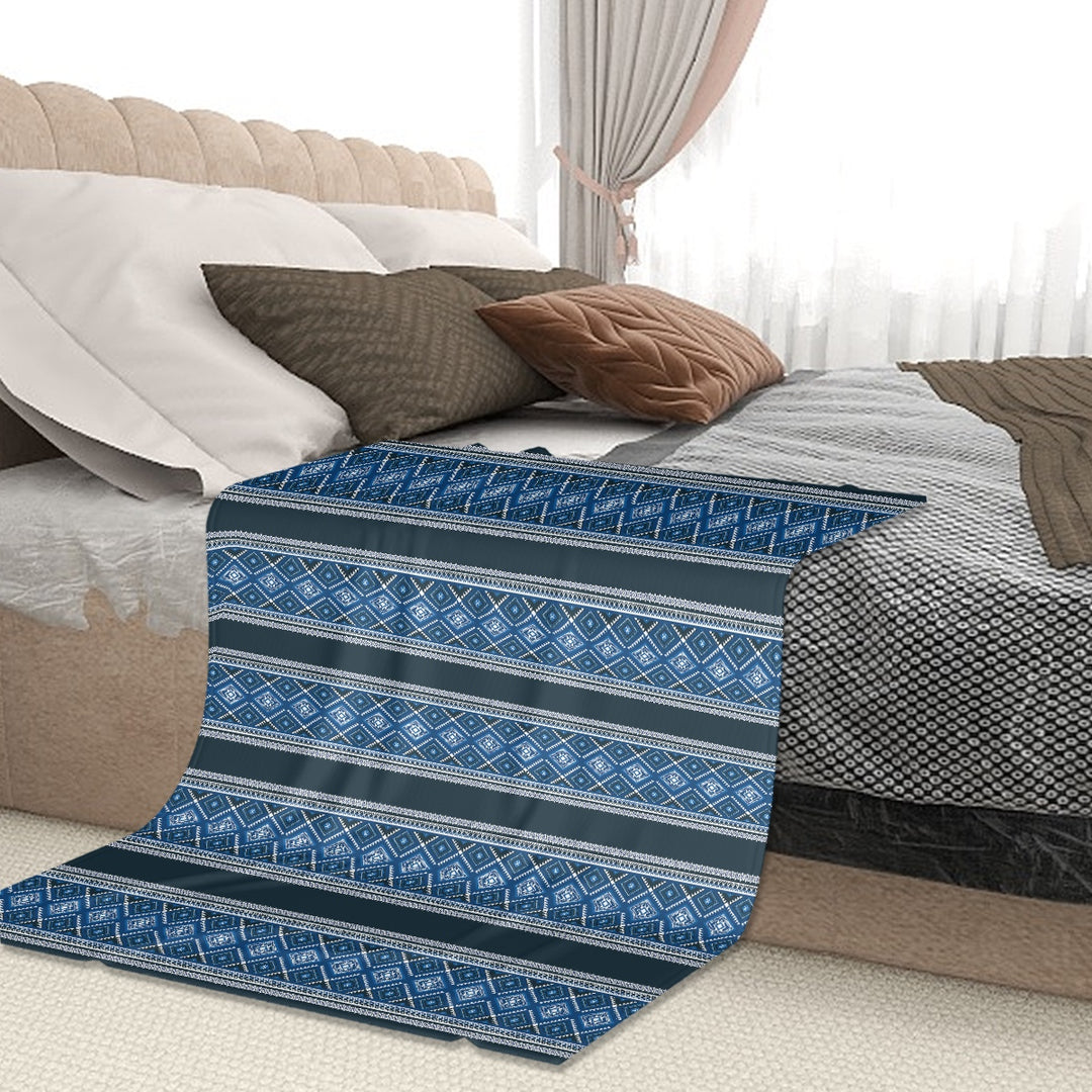 Geometric Blue Diamond - Sofa Blanket
