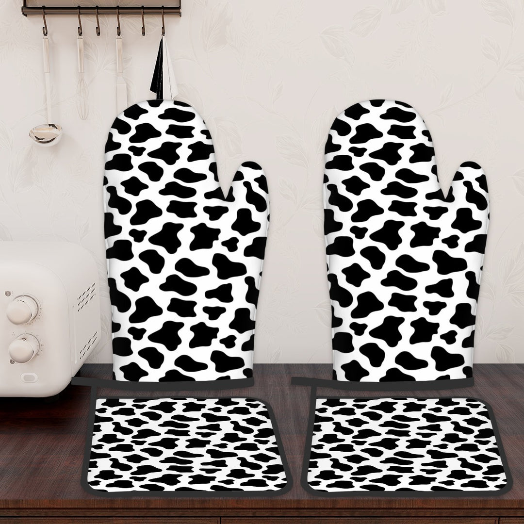 Cow Print - Oven Mitts and Pot Holders Set of 4