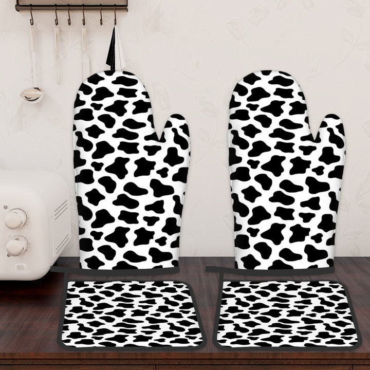 Cow Print - Oven Mitts and Pot Holders Set of 4
