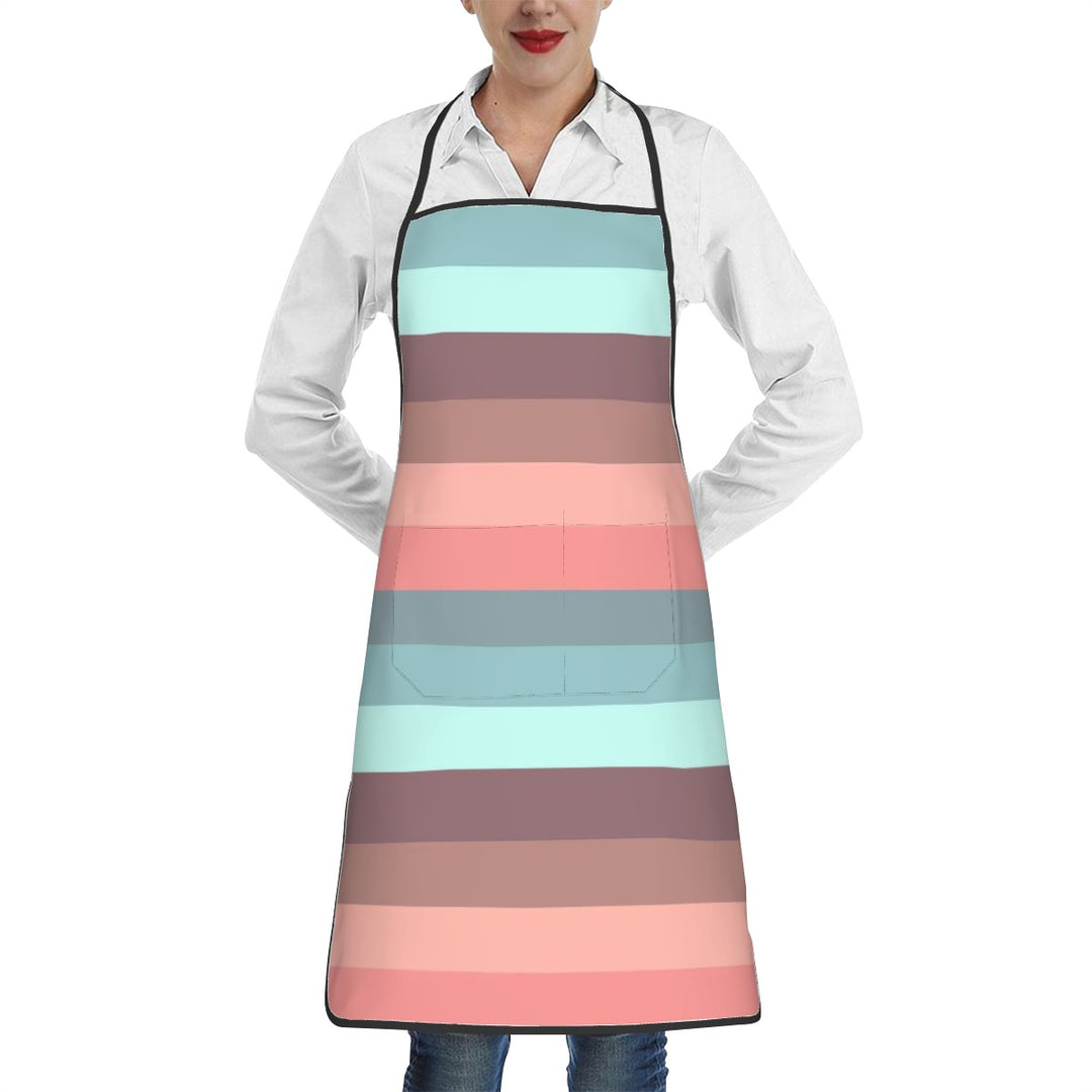 Hot Chocolate Pink Stripes - Adult Apron with Pockets