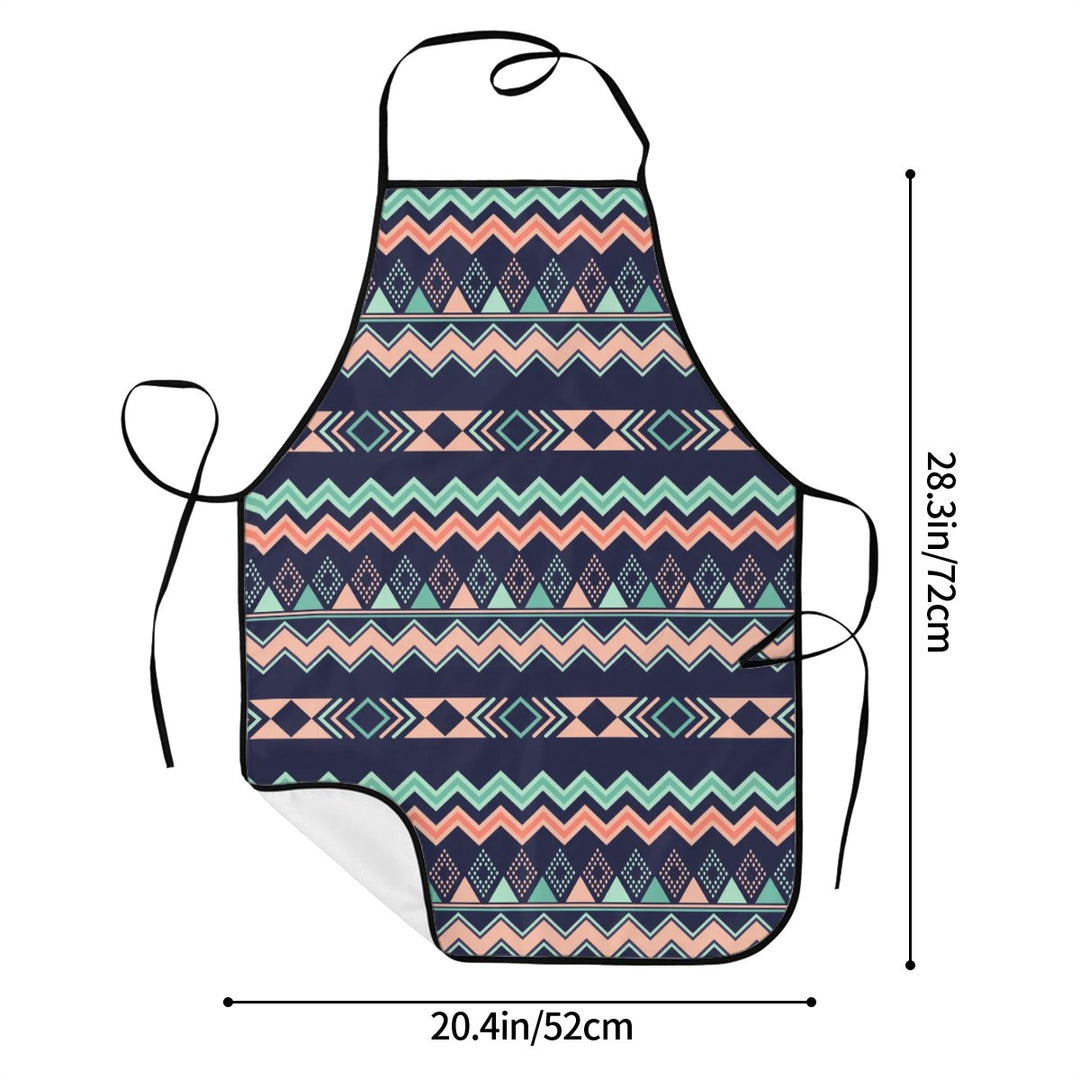 Peach Aztec Chevron - Adult Apron with Pockets