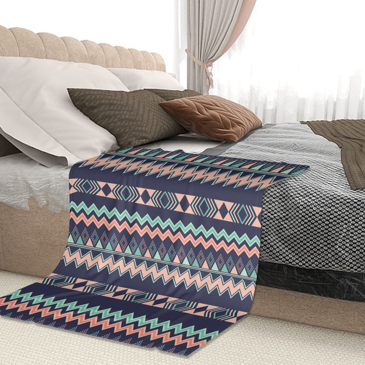 Peach Aztec Chevron - Sofa Blanket