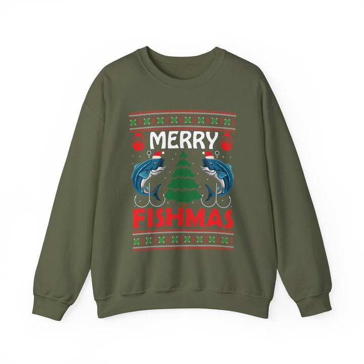 Merry Fishmas - Unisex Heavy Blend™ Crewneck Sweatshirt