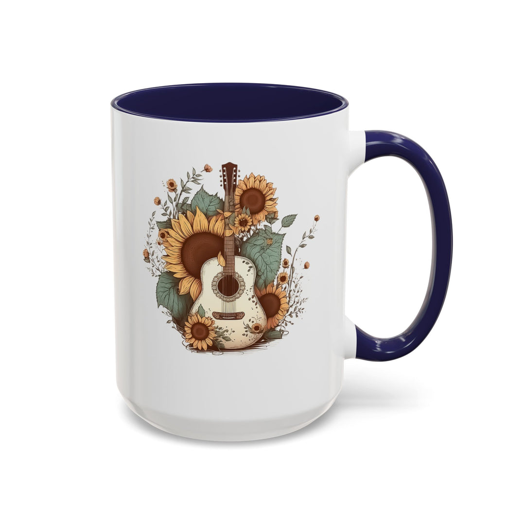 Sunflower Guitar - Accent Coffee Mug (11, 15oz)