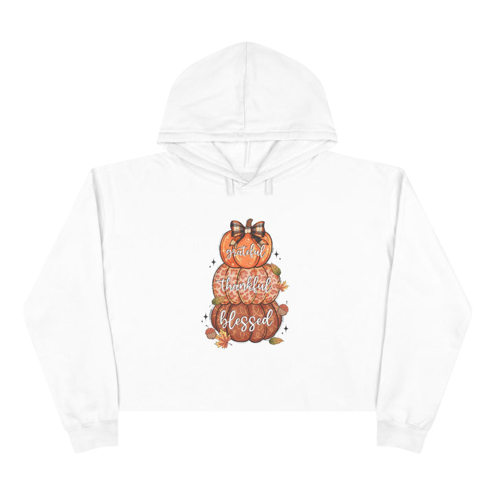 Grateful Thankful Blessed Pumpkins - Crop Hoodie
