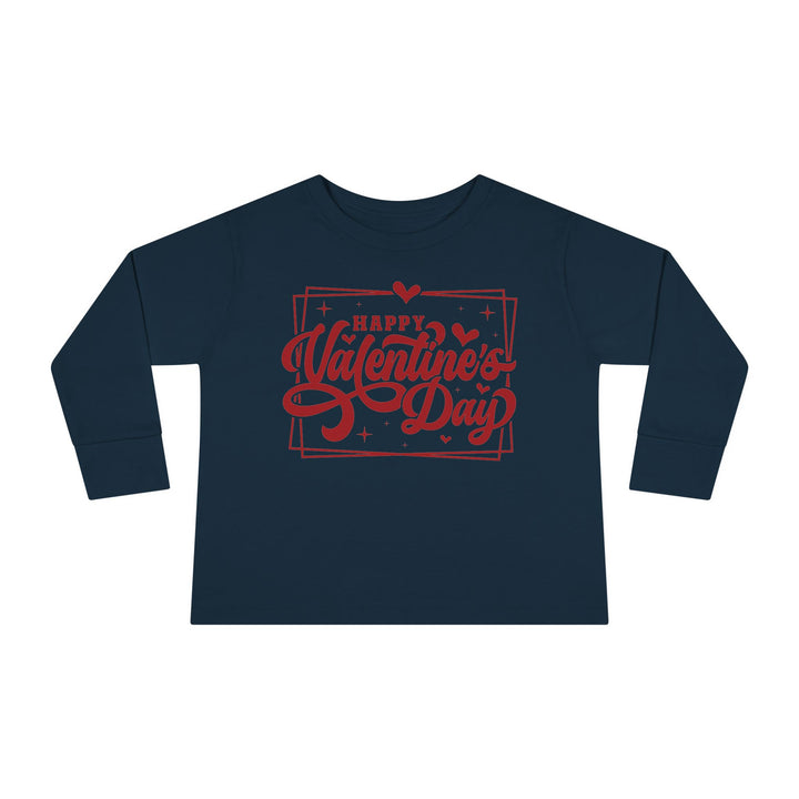 Happy Valentine's Day W/Hearts - Toddler Long Sleeve Tee
