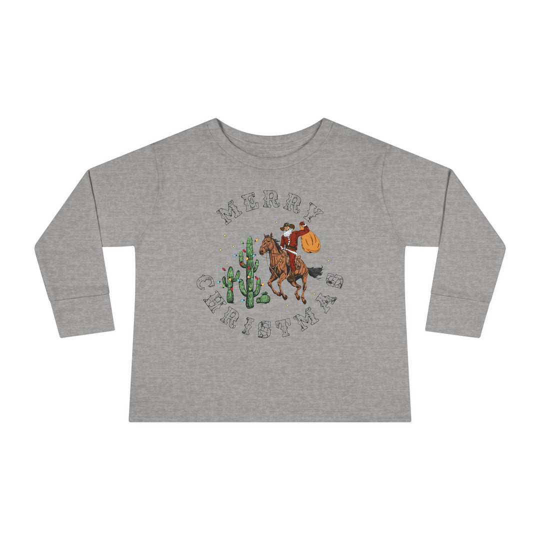 Merry Christmas Cowboy Santa - Toddler Long Sleeve Tee