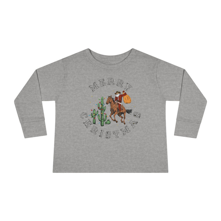 Merry Christmas Cowboy Santa - Toddler Long Sleeve Tee