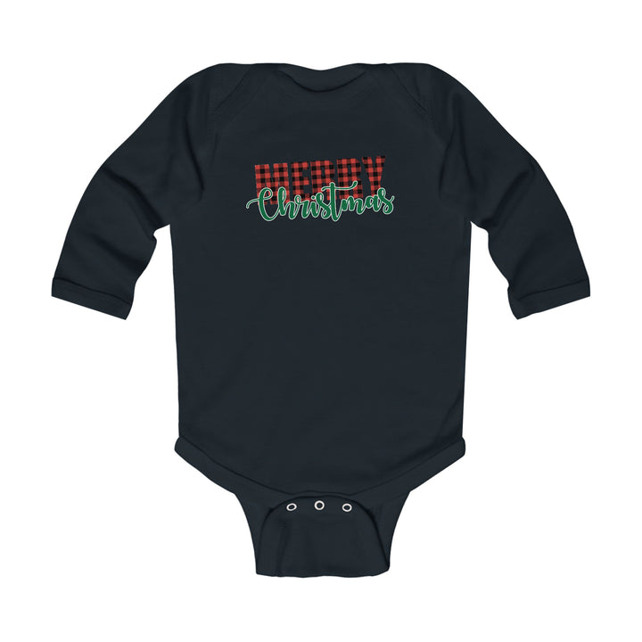 Merry Christmas Buffalo Plaid - Infant Long Sleeve Bodysuit