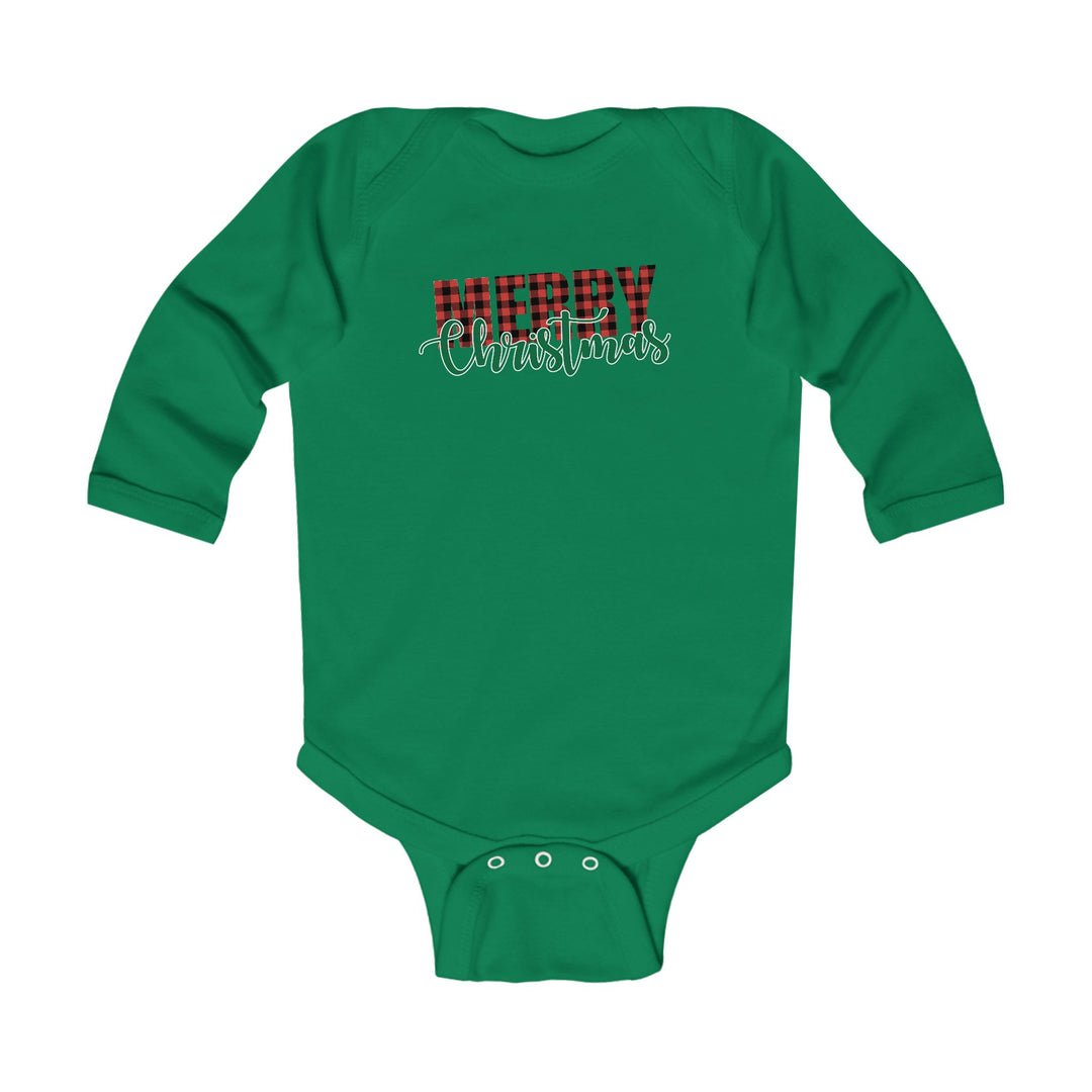 Merry Christmas Buffalo Plaid - Infant Long Sleeve Bodysuit