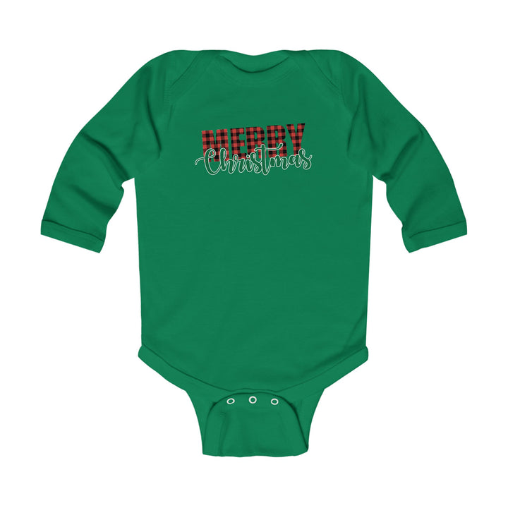 Merry Christmas Buffalo Plaid - Infant Long Sleeve Bodysuit