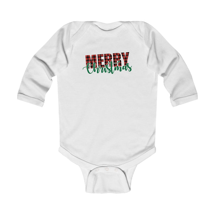 Merry Christmas Buffalo Plaid - Infant Long Sleeve Bodysuit