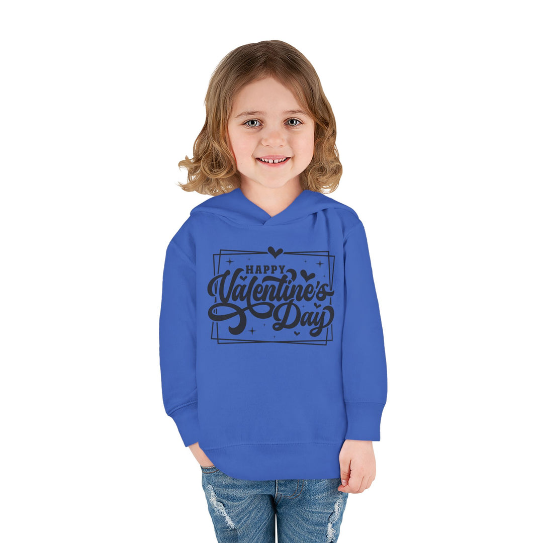 Happy Valentine's Day W/Hearts - Toddler Pullover Fleece Hoodie