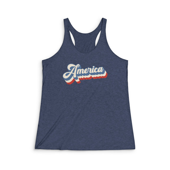 Retro America - Women's Tri-Blend Racerback Tank