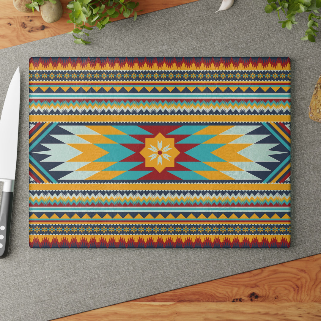 Gold Aztec  - Glass Cutting Board