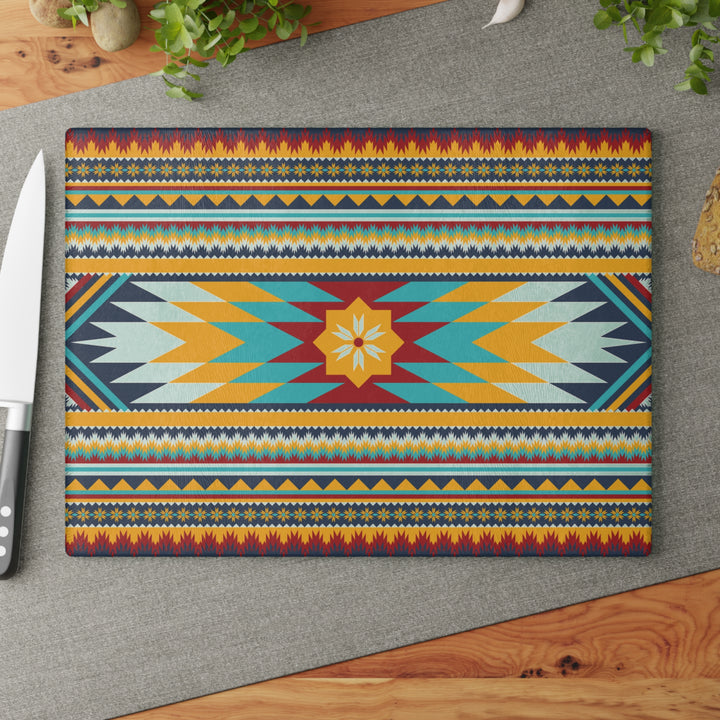 Gold Aztec  - Glass Cutting Board