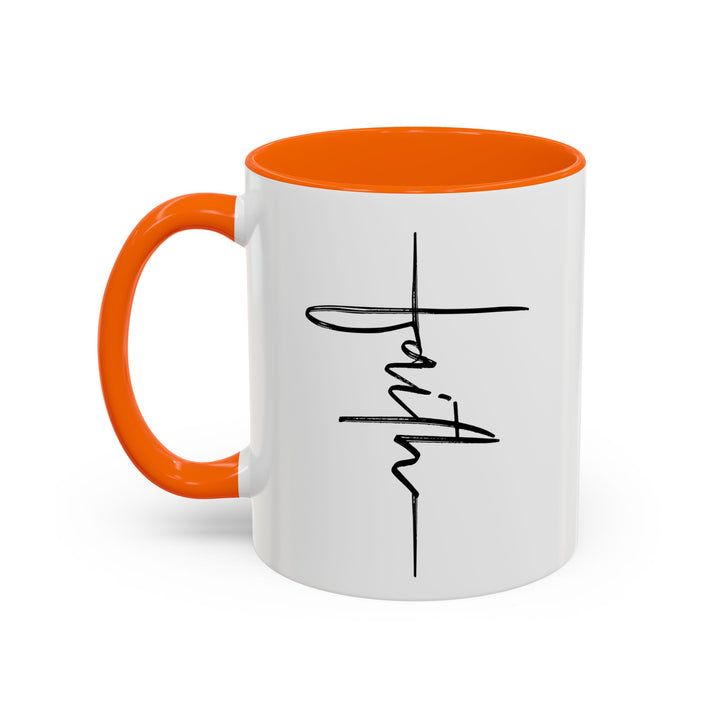 Faith Cross - Accent Coffee Mug (11, 15oz)