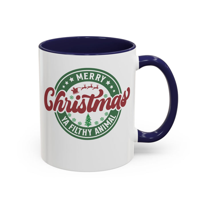 Merry Christmas Ya Filthy Animal - Accent Coffee Mug (11, 15oz)