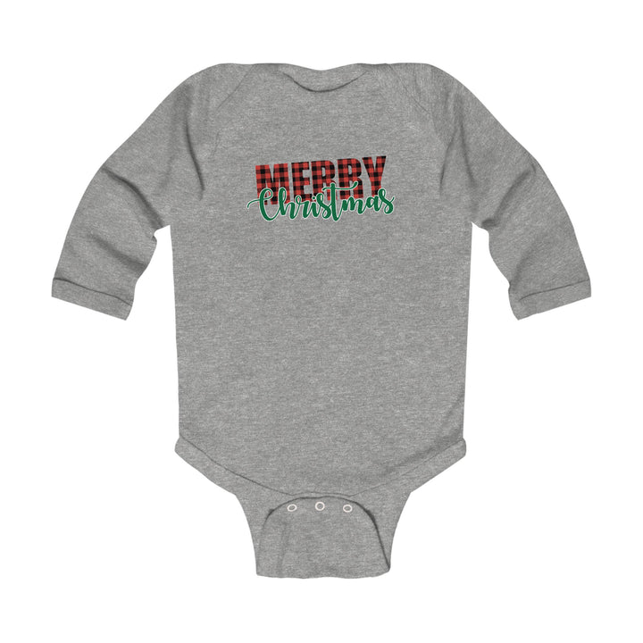 Merry Christmas Buffalo Plaid - Infant Long Sleeve Bodysuit