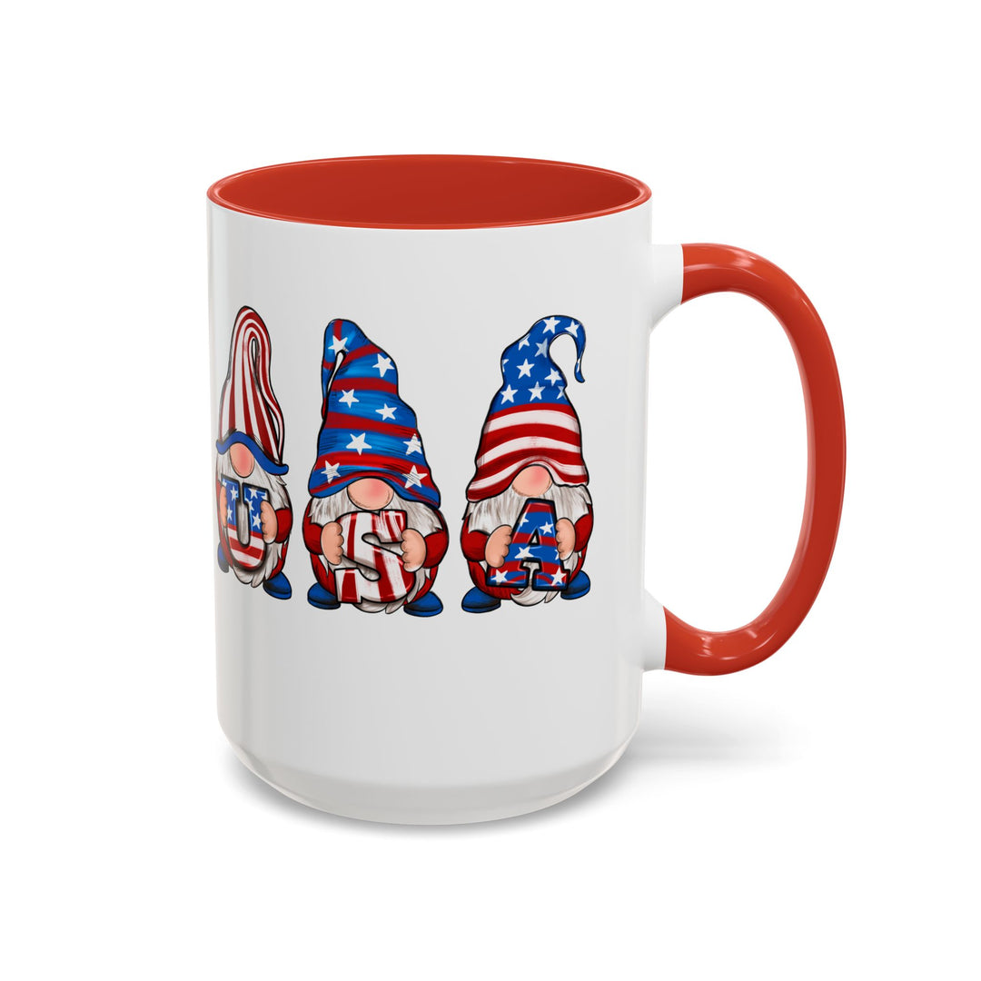 4th Of July Gnomes - Accent Coffee Mug (11, 15oz)