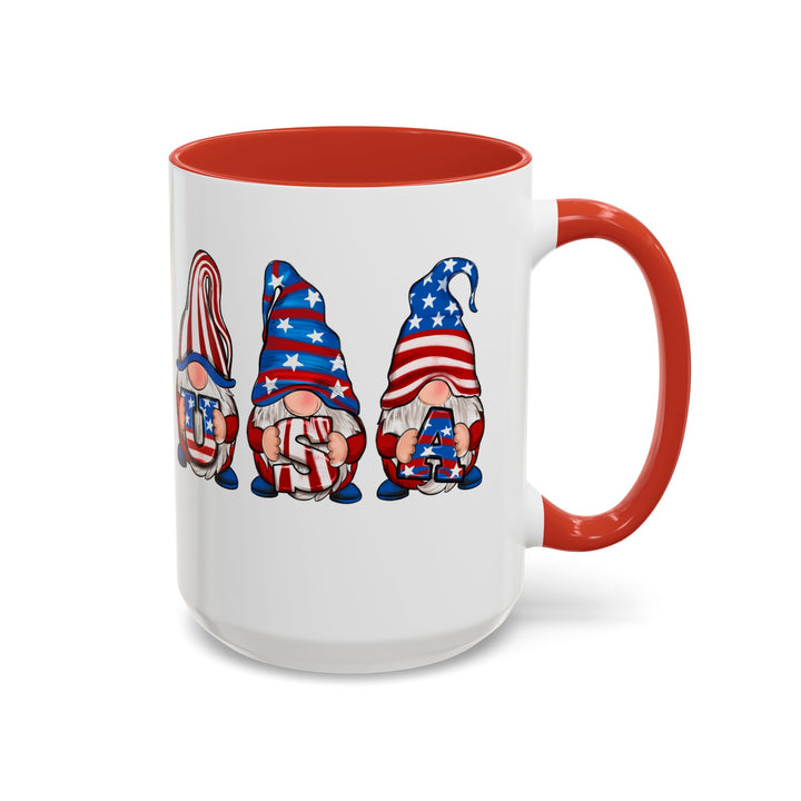 4th Of July Gnomes - Accent Coffee Mug (11, 15oz)