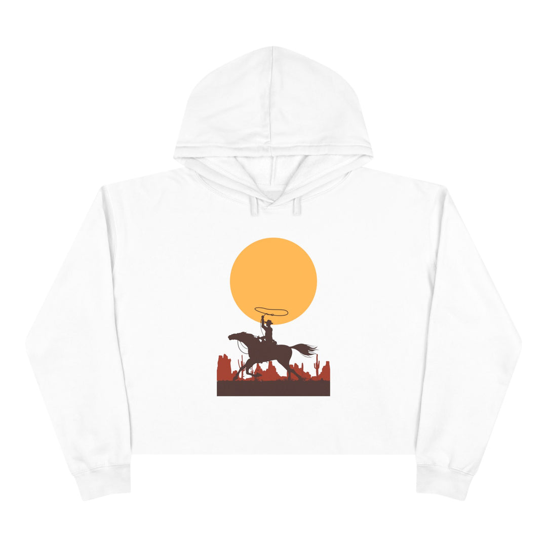 Roping The Moon - Crop Hoodie