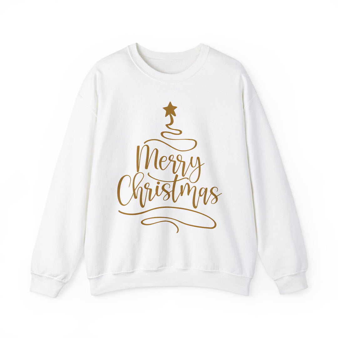 Merry Christmas Gold Tree - Unisex Heavy Blend™ Crewneck Sweatshirt