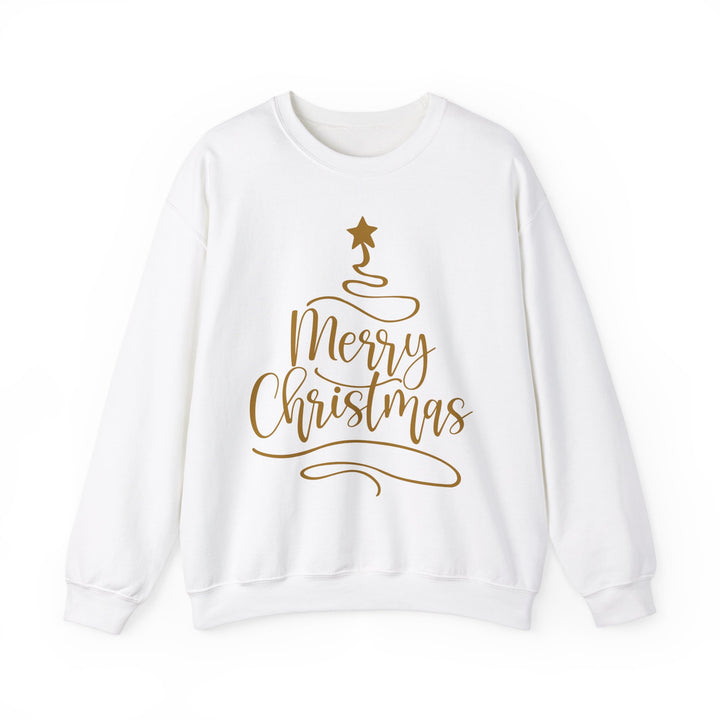 Merry Christmas Gold Tree - Unisex Heavy Blend™ Crewneck Sweatshirt