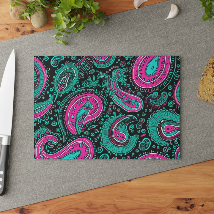 Paisley Print - Glass Cutting Board