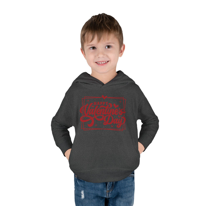 Happy Valentine's Day W/Hearts - Toddler Pullover Fleece Hoodie