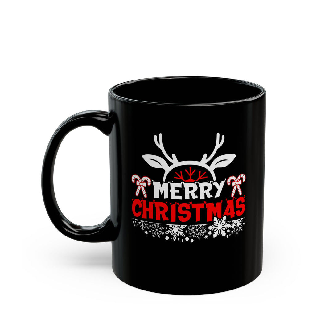 Merry Christmas Antlers - Black Mug (11oz, 15oz)