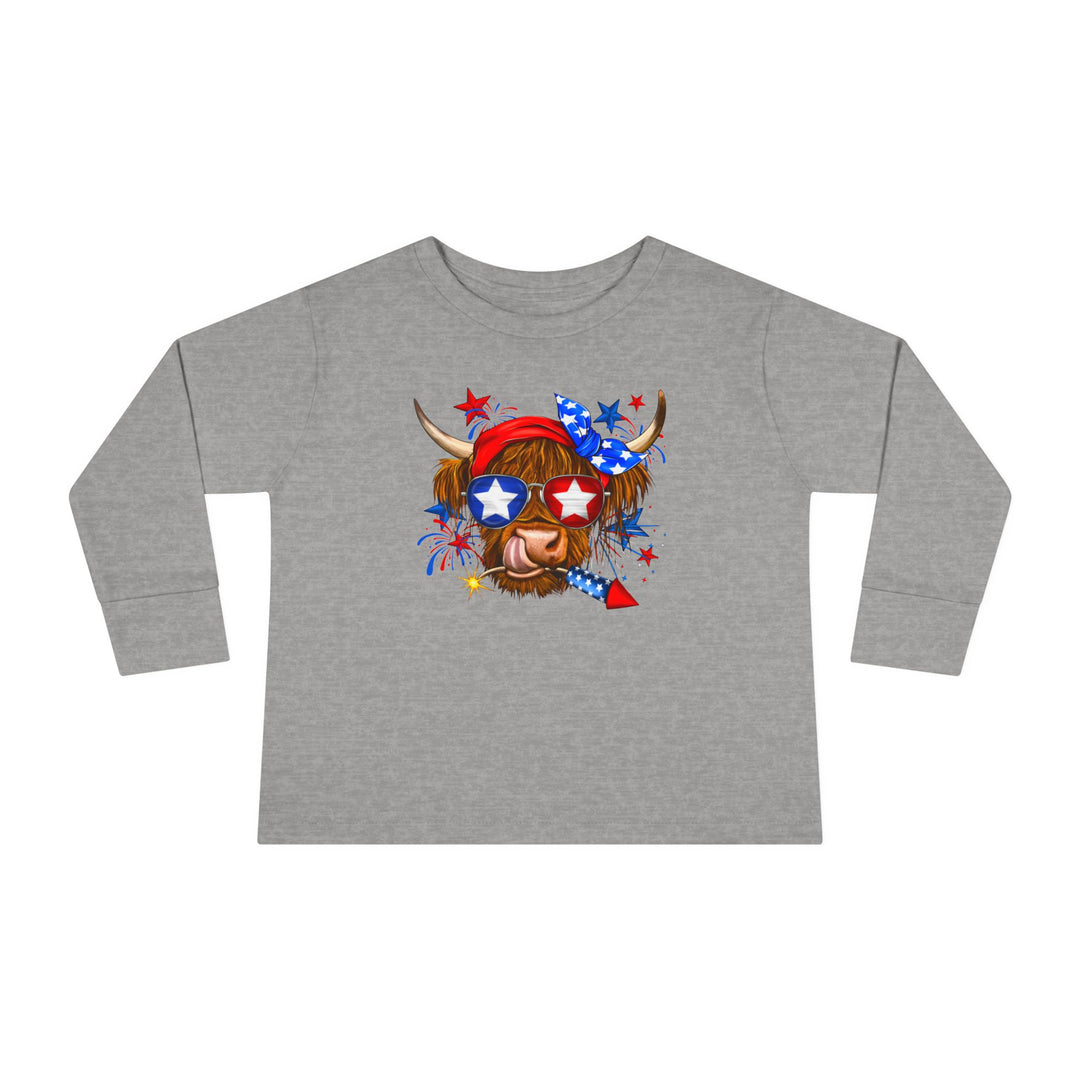 4th Of July Cow - Toddler Long Sleeve Tee