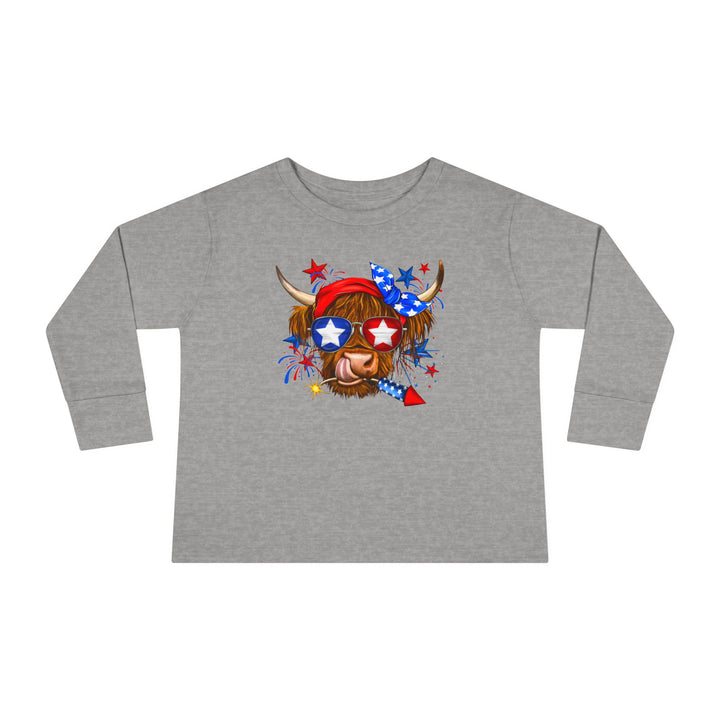 4th Of July Cow - Toddler Long Sleeve Tee
