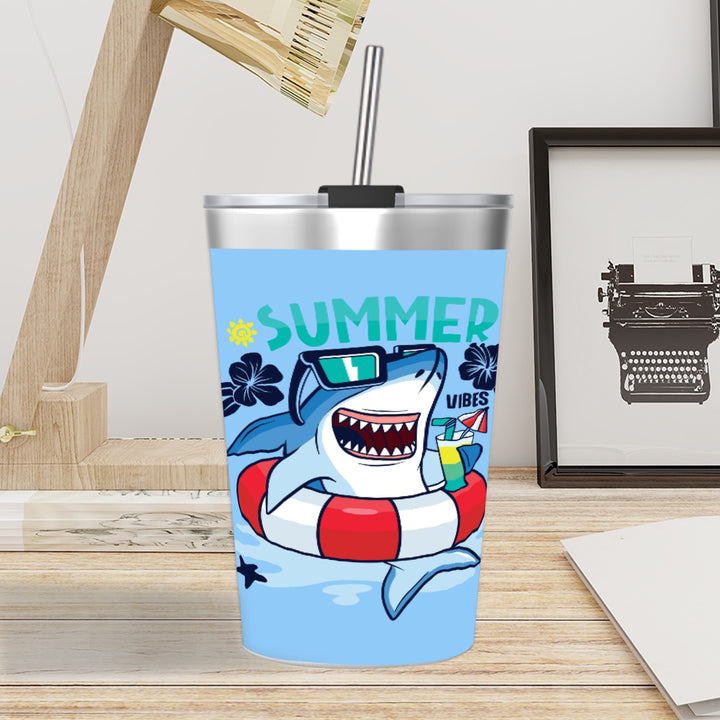 Shark Vibes - Stainless Steel Water Bottle With Straw