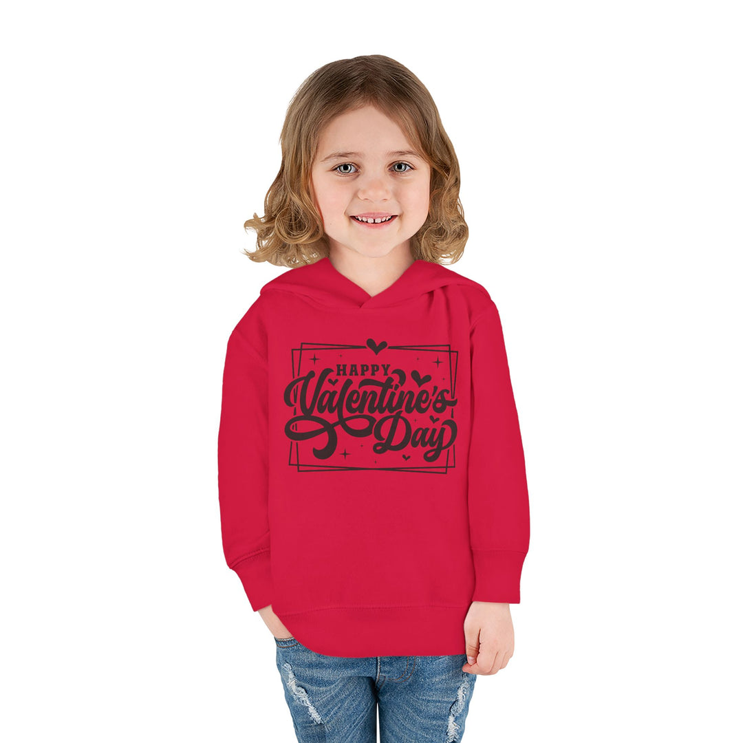 Happy Valentine's Day W/Hearts - Toddler Pullover Fleece Hoodie