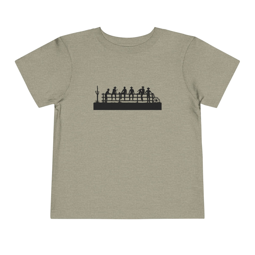 Cowboys On Fence Silhouette - Toddler Short Sleeve Tee