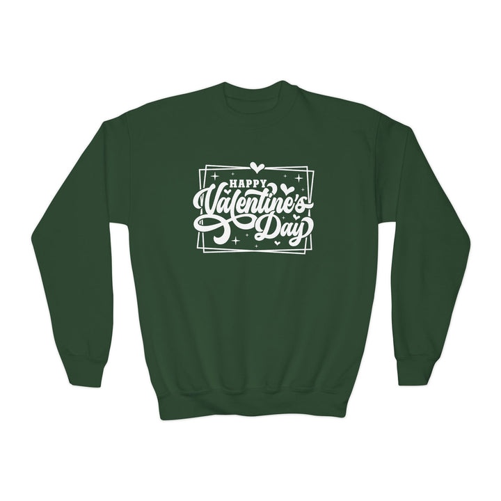 Happy Valentine's Day W/Hearts - Youth Crewneck Sweatshirt