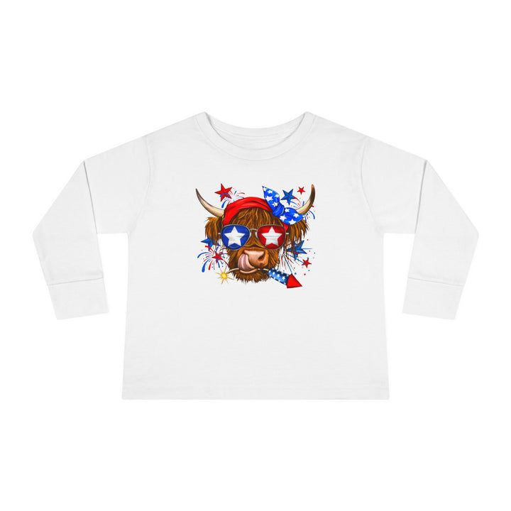 4th Of July Cow - Toddler Long Sleeve Tee