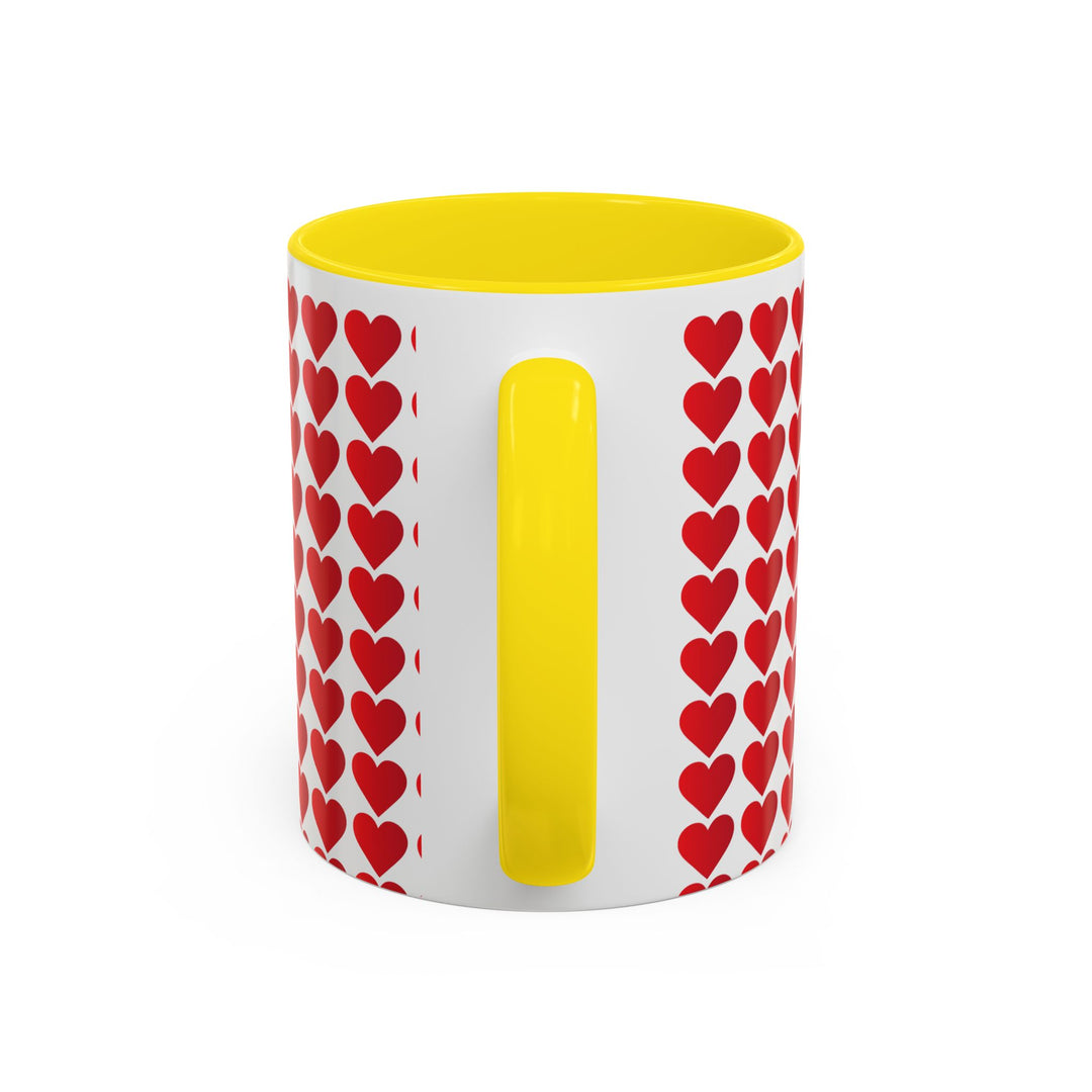 Red Valentine Hearts - Accent Coffee Mug (11, 15oz)