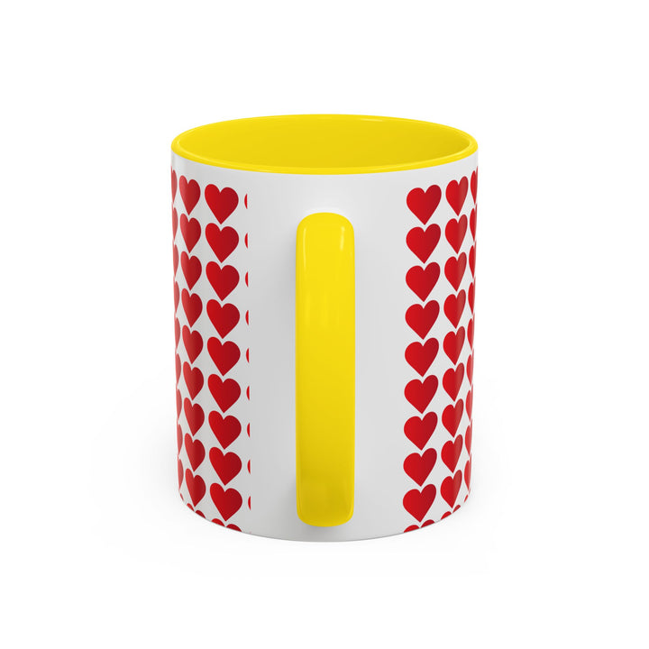 Red Valentine Hearts - Accent Coffee Mug (11, 15oz)