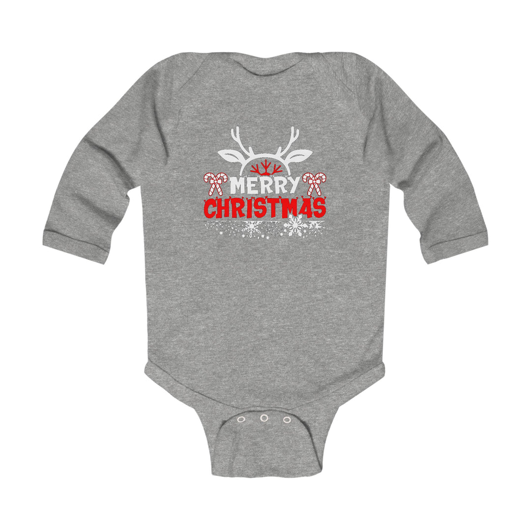 Merry Christmas Antlers - Infant Long Sleeve Bodysuit