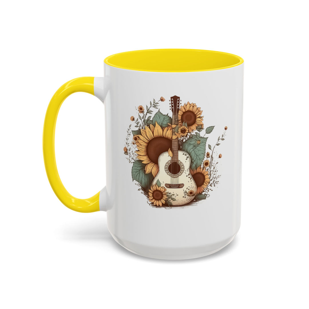 Sunflower Guitar - Accent Coffee Mug (11, 15oz)