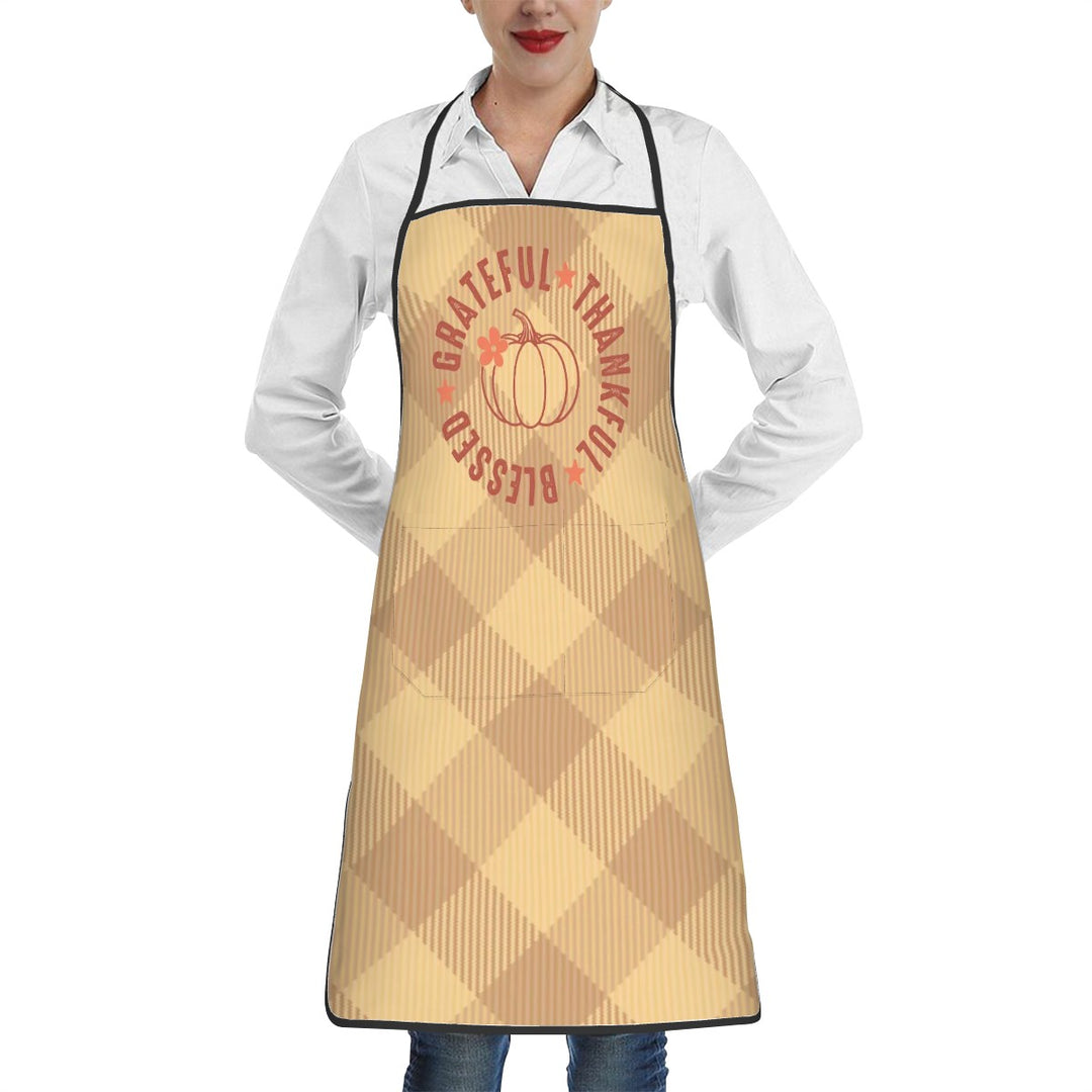 Grateful Thankful Blessed - Adult Apron with Pockets