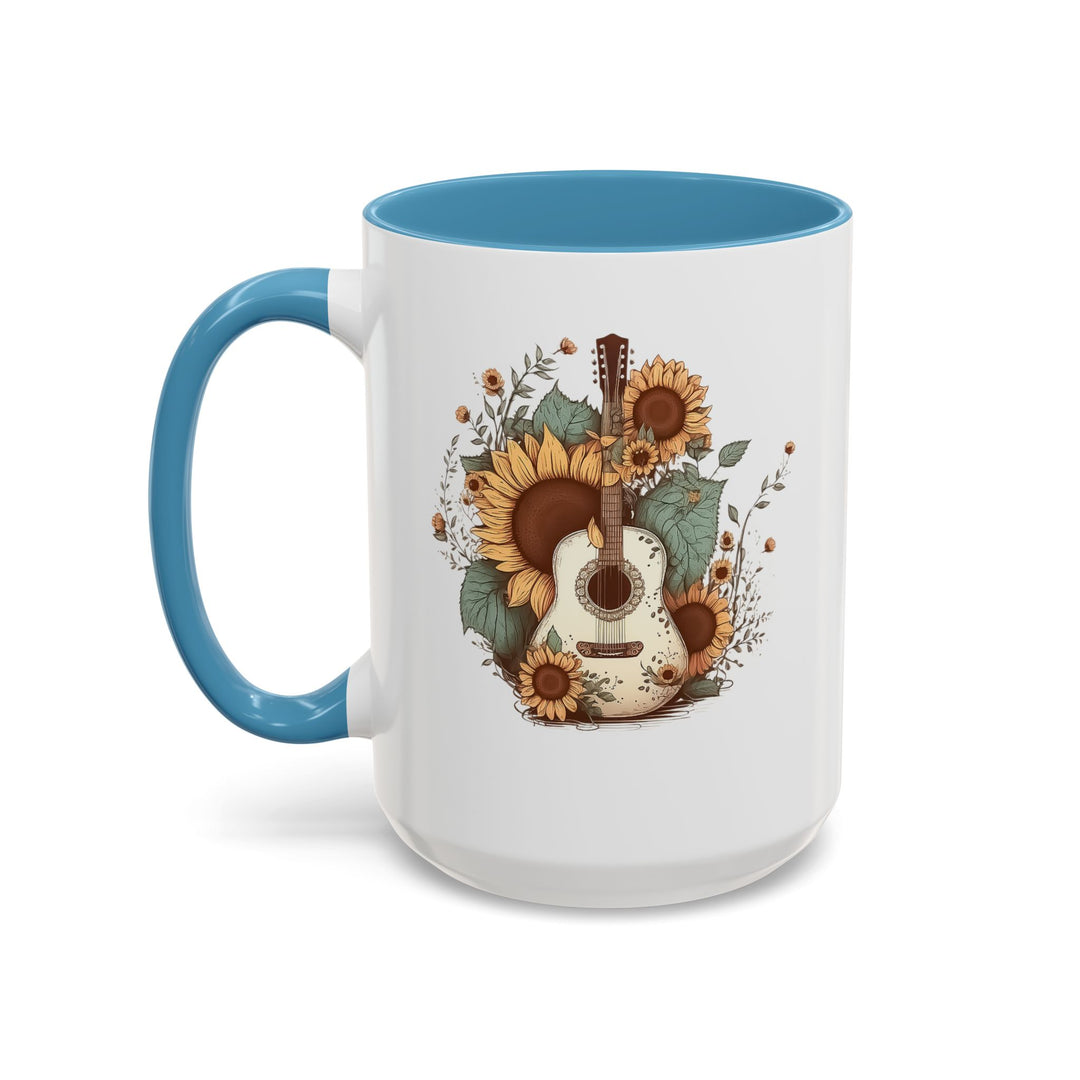 Sunflower Guitar - Accent Coffee Mug (11, 15oz)