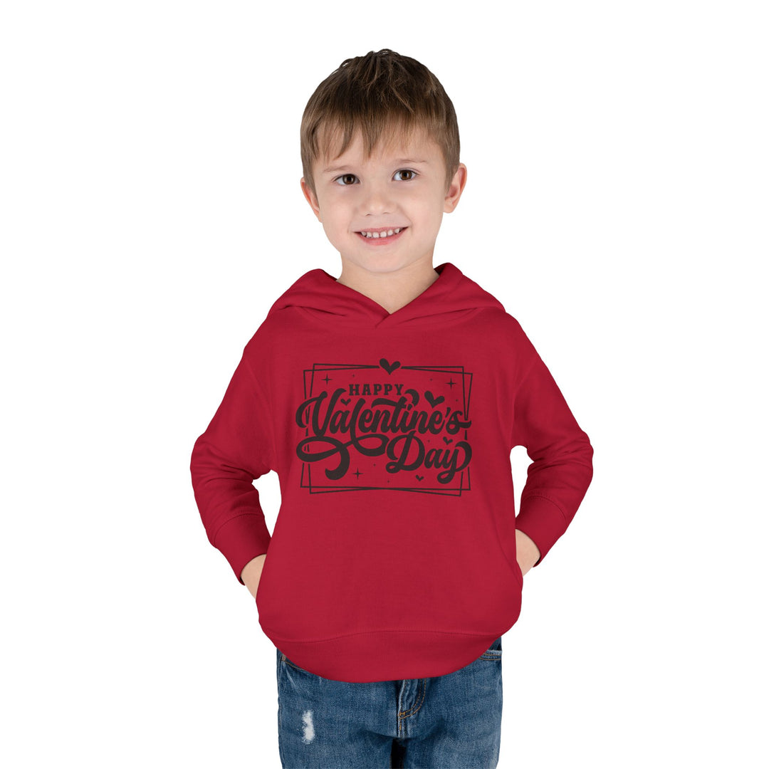 Happy Valentine's Day W/Hearts - Toddler Pullover Fleece Hoodie