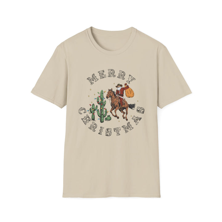 Merry Christmas Cowboy Santa - Unisex Softstyle T-Shirt