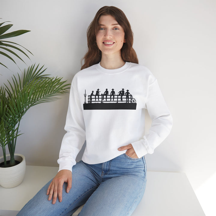Cowboys On Fence Silhouette - Unisex Heavy Blend™ Crewneck Sweatshirt