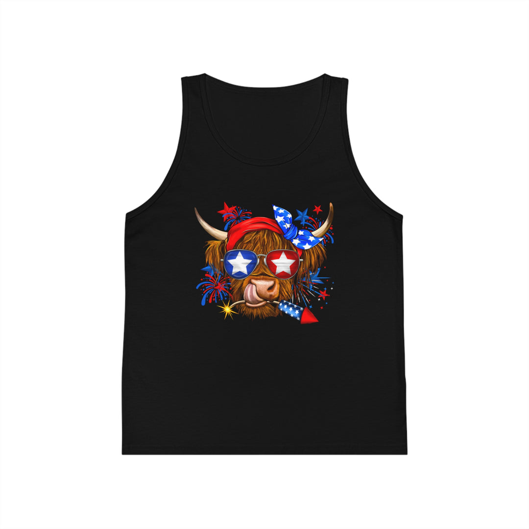 4th Of July Cow - Kid's Jersey Tank Top