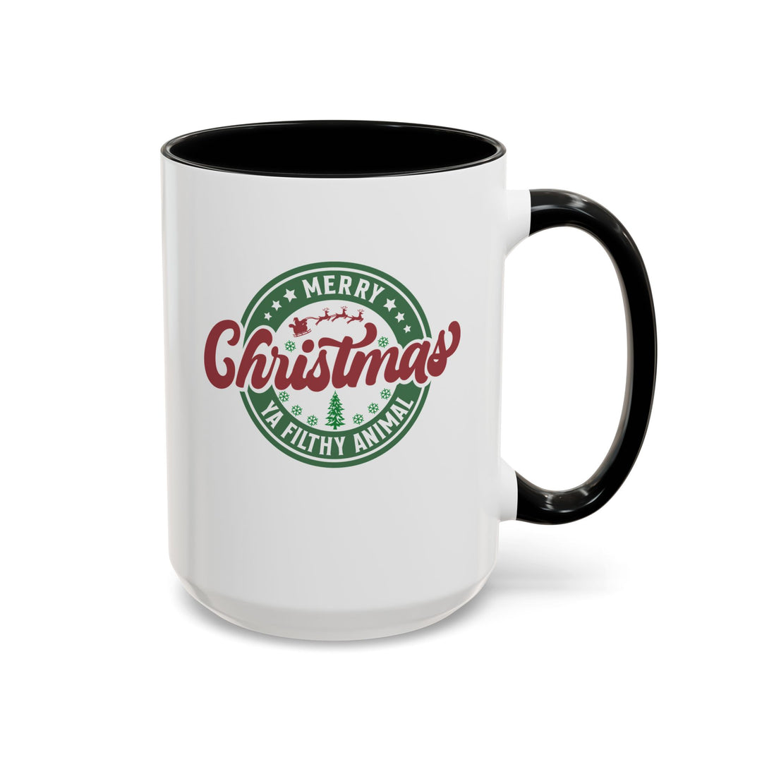 Merry Christmas Ya Filthy Animal - Accent Coffee Mug (11, 15oz)